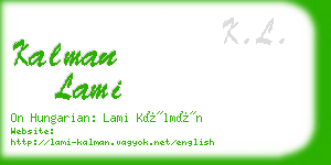kalman lami business card